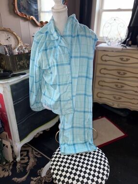 Kim Rogers Light Blue Plaid Pajama Set